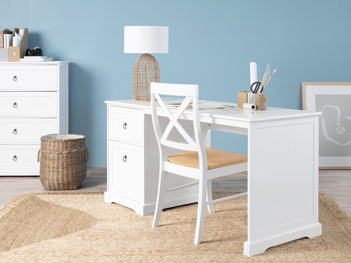 Transform your office into a coastal daydream. Shop the Hamptons Desk and Storage.