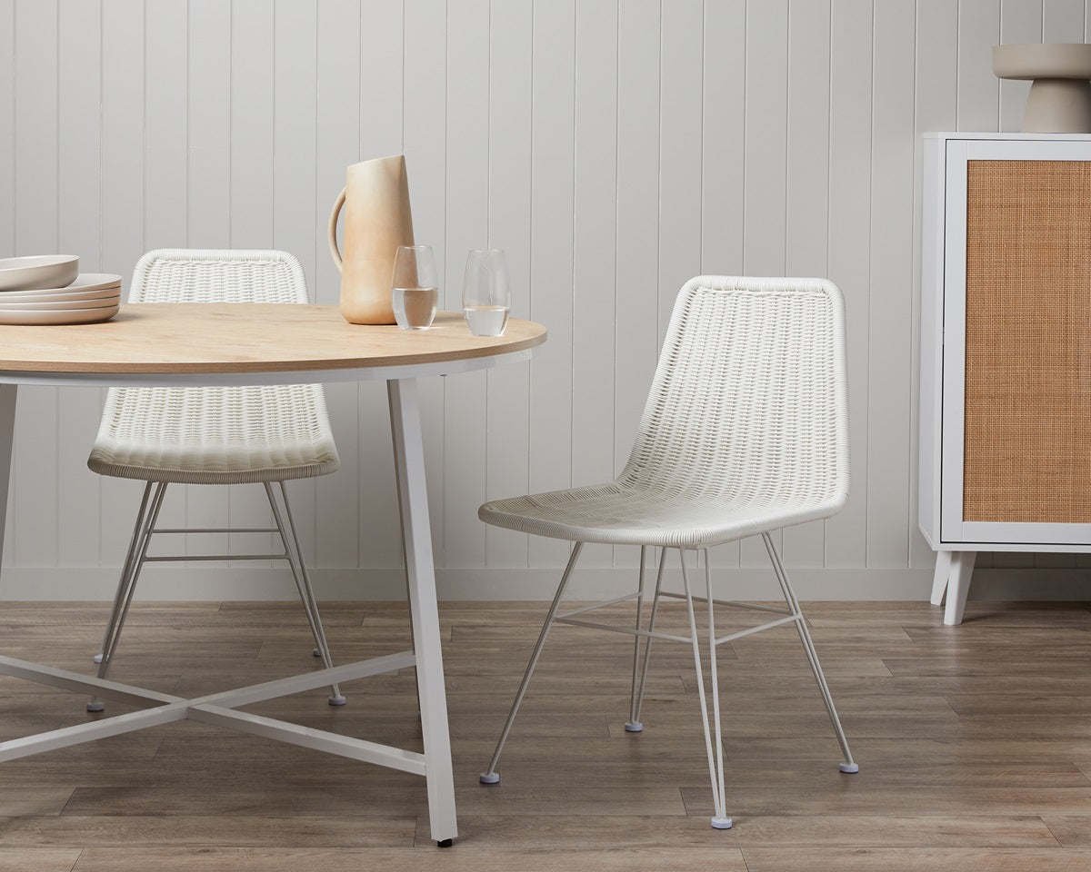 white dining chair