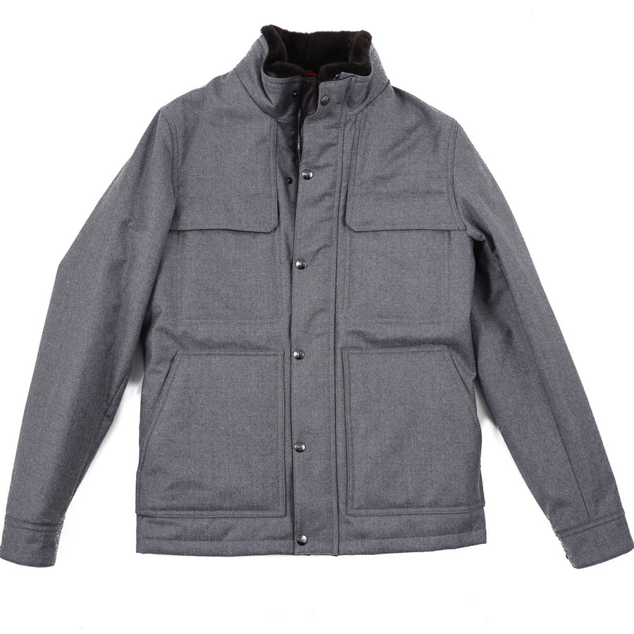 Isaia Wool Field Jacket with Fur Collar – Top Shelf Apparel