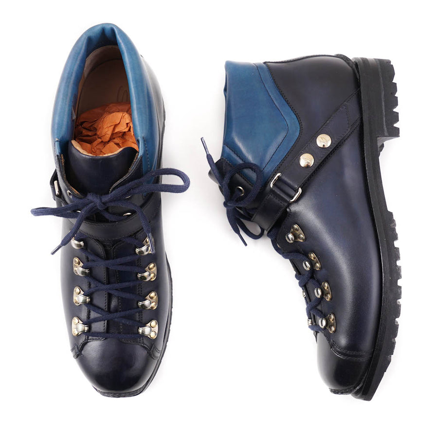 navy hiking boots