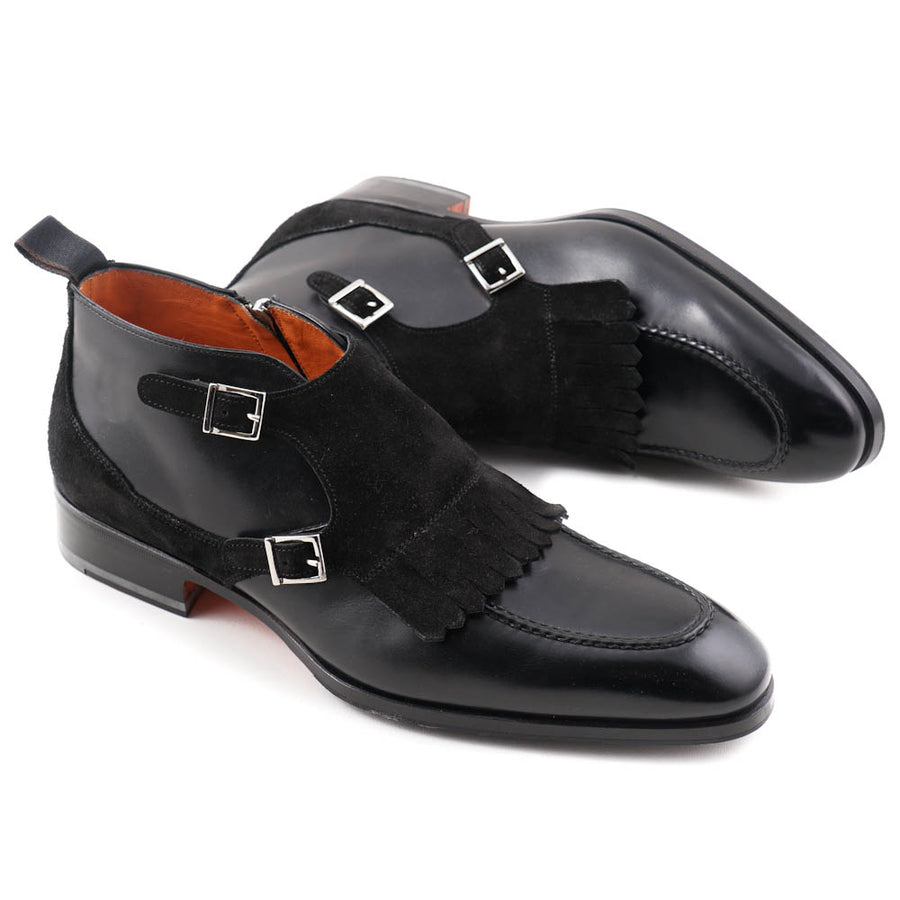 santoni double monk strap