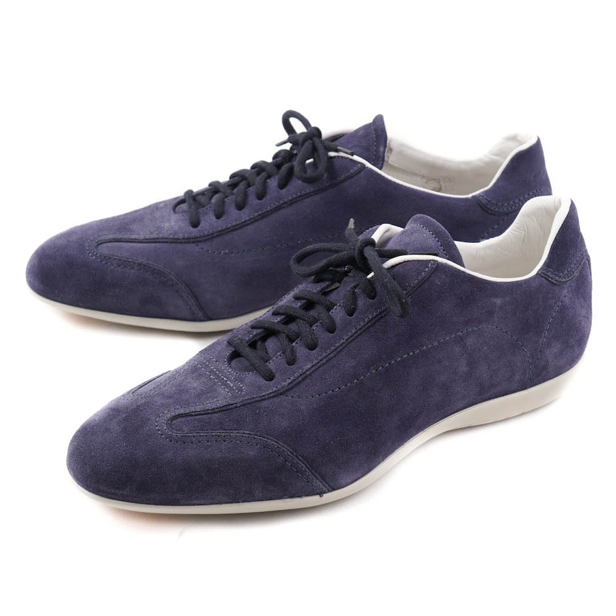 Santoni Low-Top Sneakers in Blue Suede 