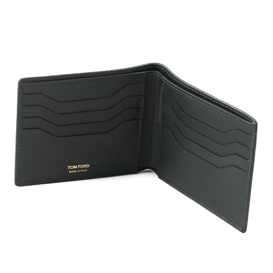 Tom Ford Green Leather Wallet with Gold Emblem – Top Shelf Apparel