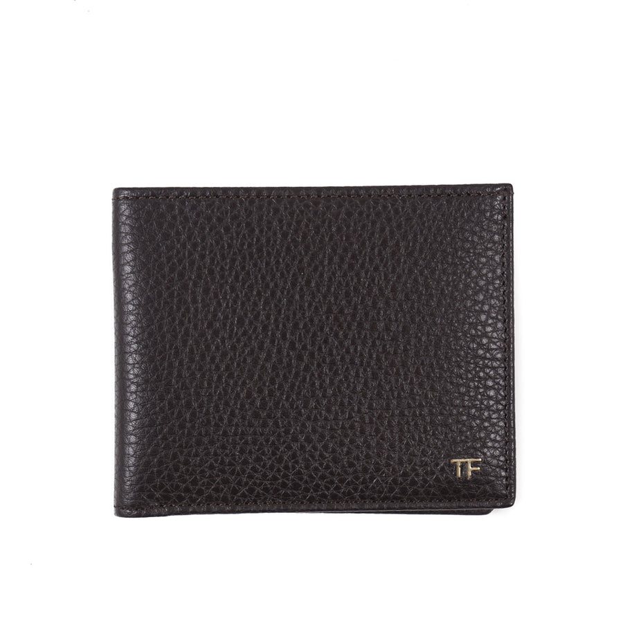 Tom Ford Brown Leather Wallet with Gold Emblem – Top Shelf Apparel