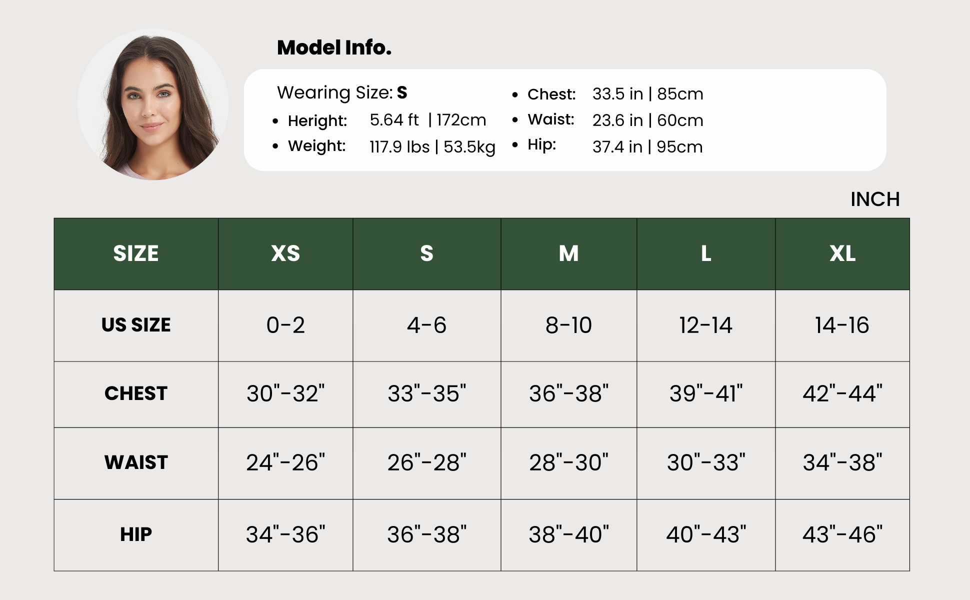 Women's Merino Wool Tencel Short Sleeve Top - Size Table