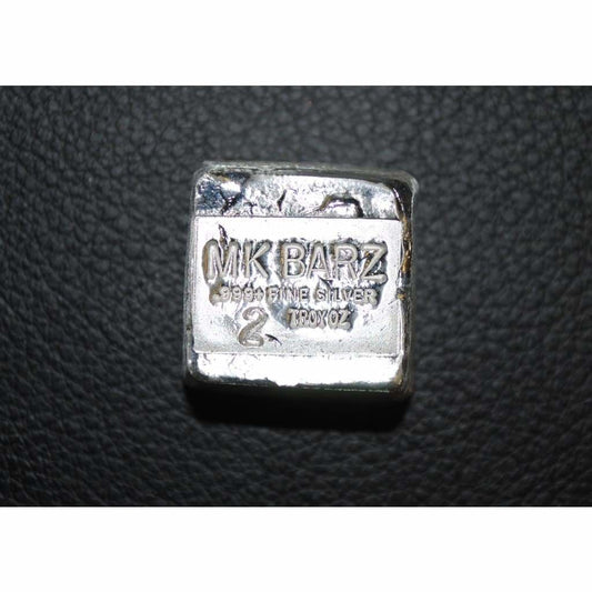 2 Troy Oz. MK BarZ Classic Kit Kat Stamped Bar .999 Fine Silver