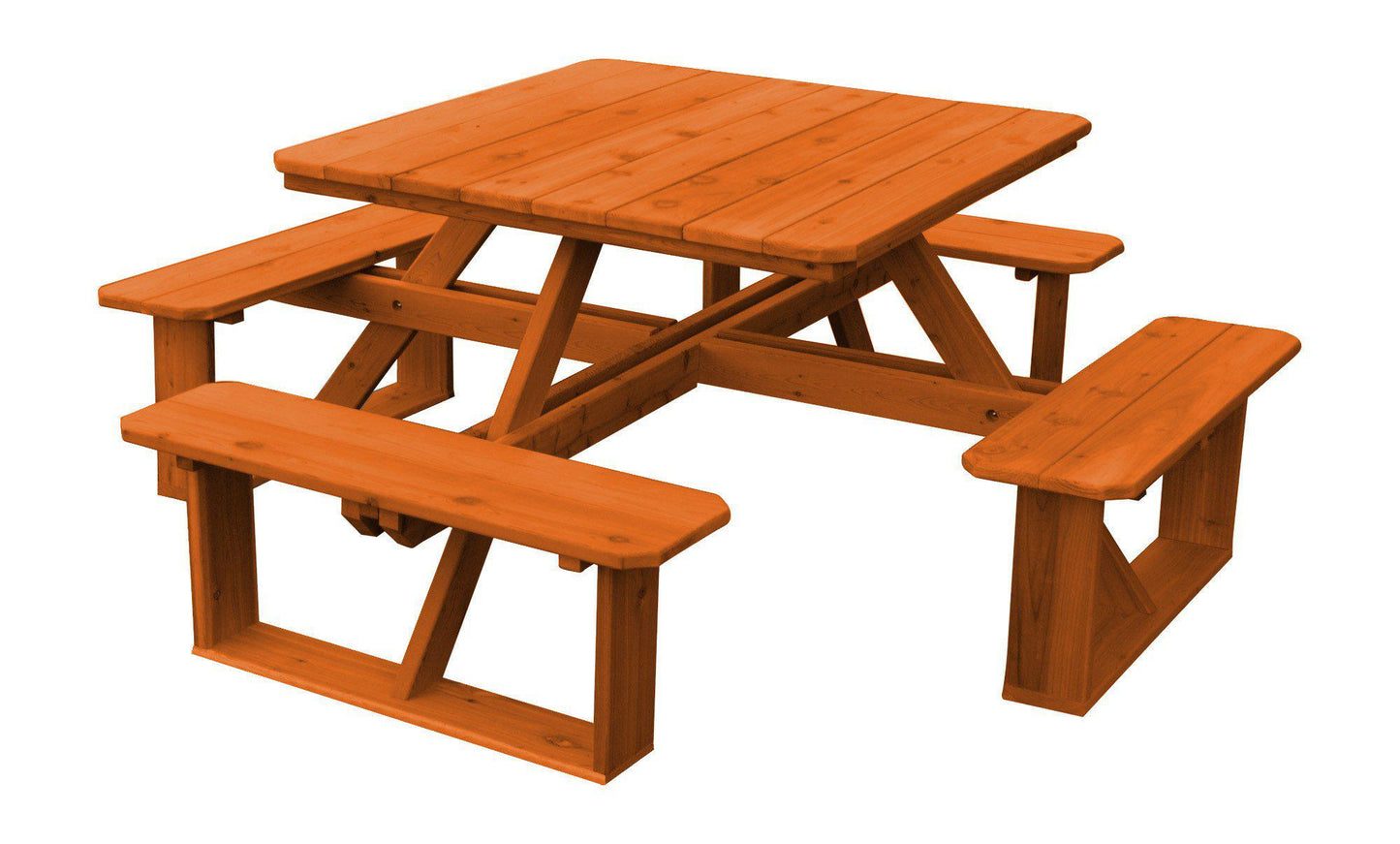 A&L FURNITURE CO. Western Red Cedar 44"  Square Walk-In Table- Specify for FREE 2" Umbrella Hole - LEAD TIME TO SHIP 2 WEEKS