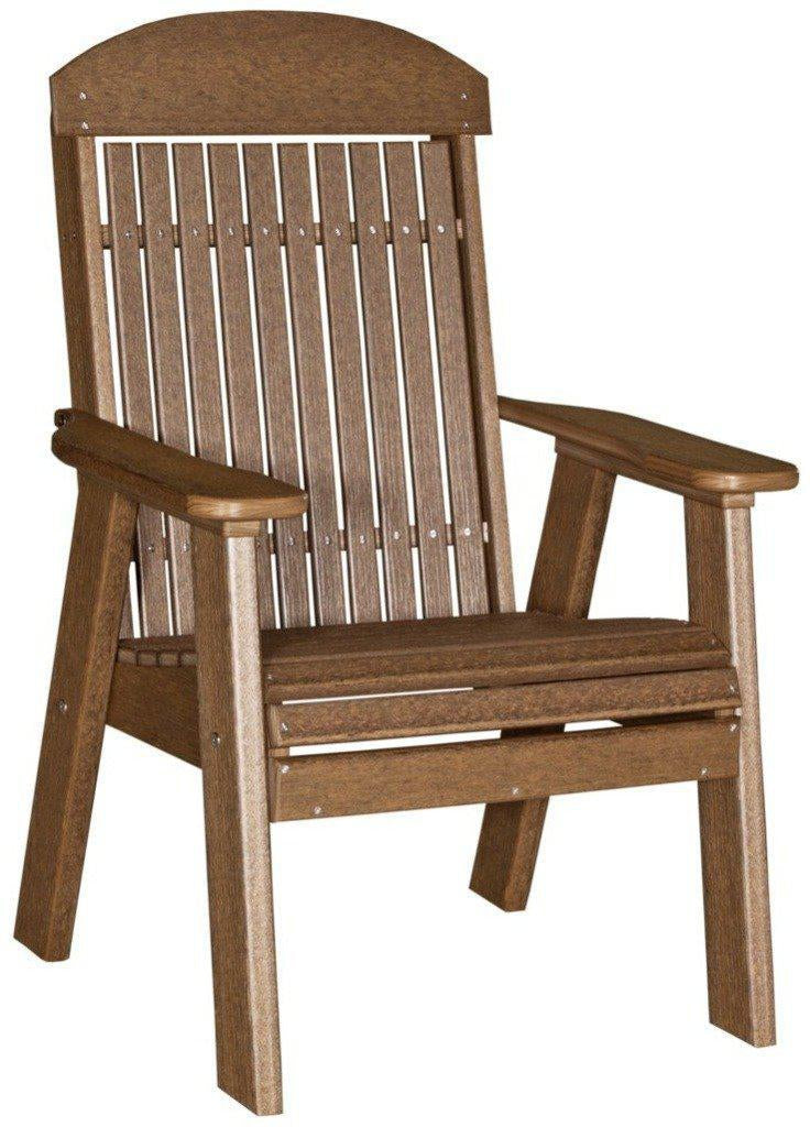 LuxCraft 2' Classic High Back Outdoor Chair - Recycled Plastic