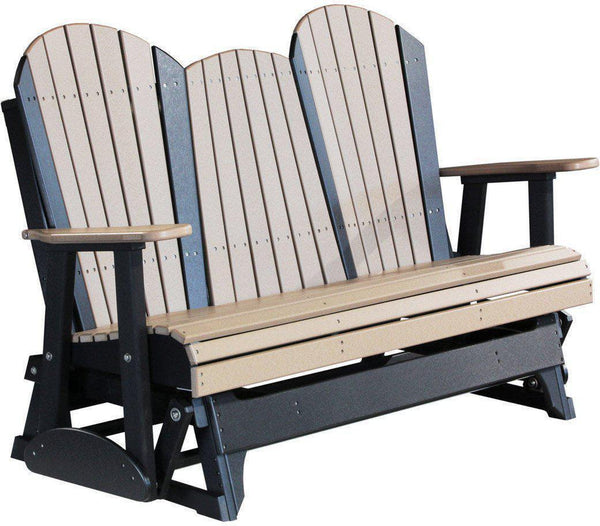 LuxCraft Poly 5' Adirondack Glider Chair With Flip Down 