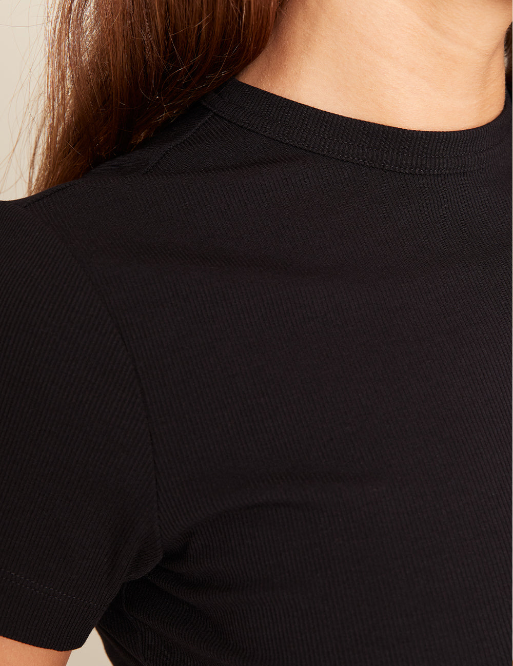 Women's Ribbed Crew Neck T-Shirt