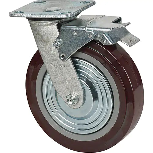 Uratech 8.0" Dia, 4000 lbs capacity, 2 Rigid and 2 Swivel with brakes
