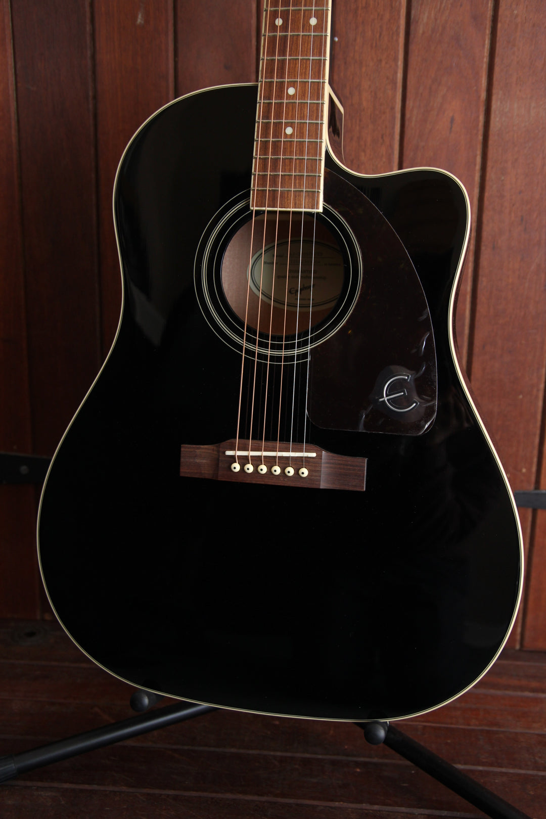 Epiphone J 45ec Studio Ebony Cutaway Acoustic Electric Guitar The Rock Inn