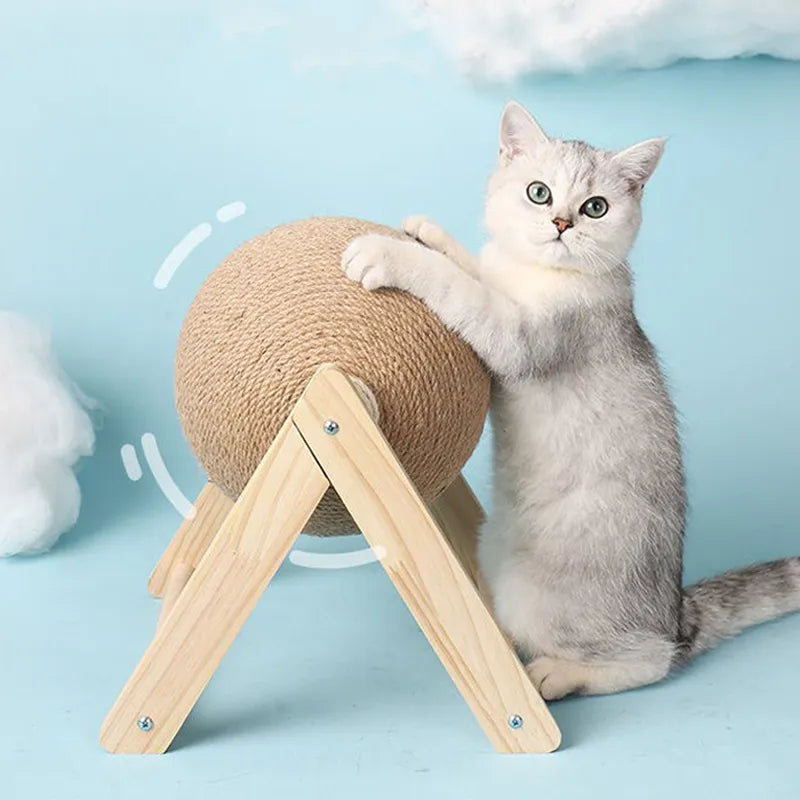 Elegant Wood Cat Scratching Wheel