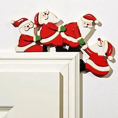 Wooden Corner Hanging - Christmas Dwarf and Santa Design