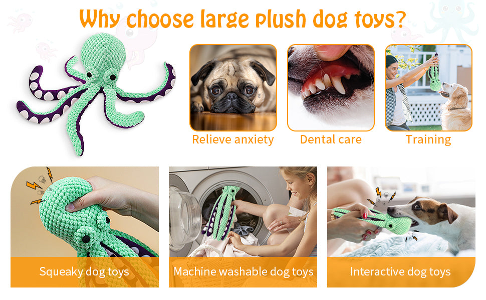 Why choose a green octopus dog toy