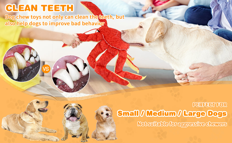 King Crab dog toys clean your dog's teeth
