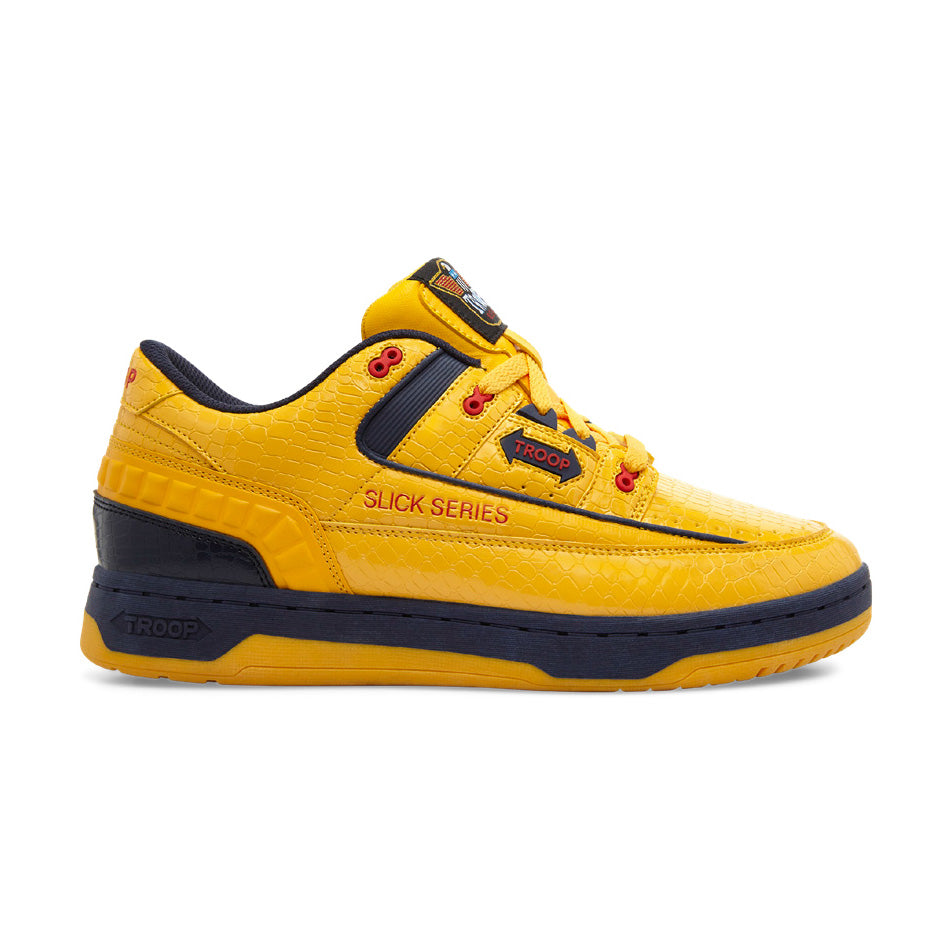 yellow and navy shoes