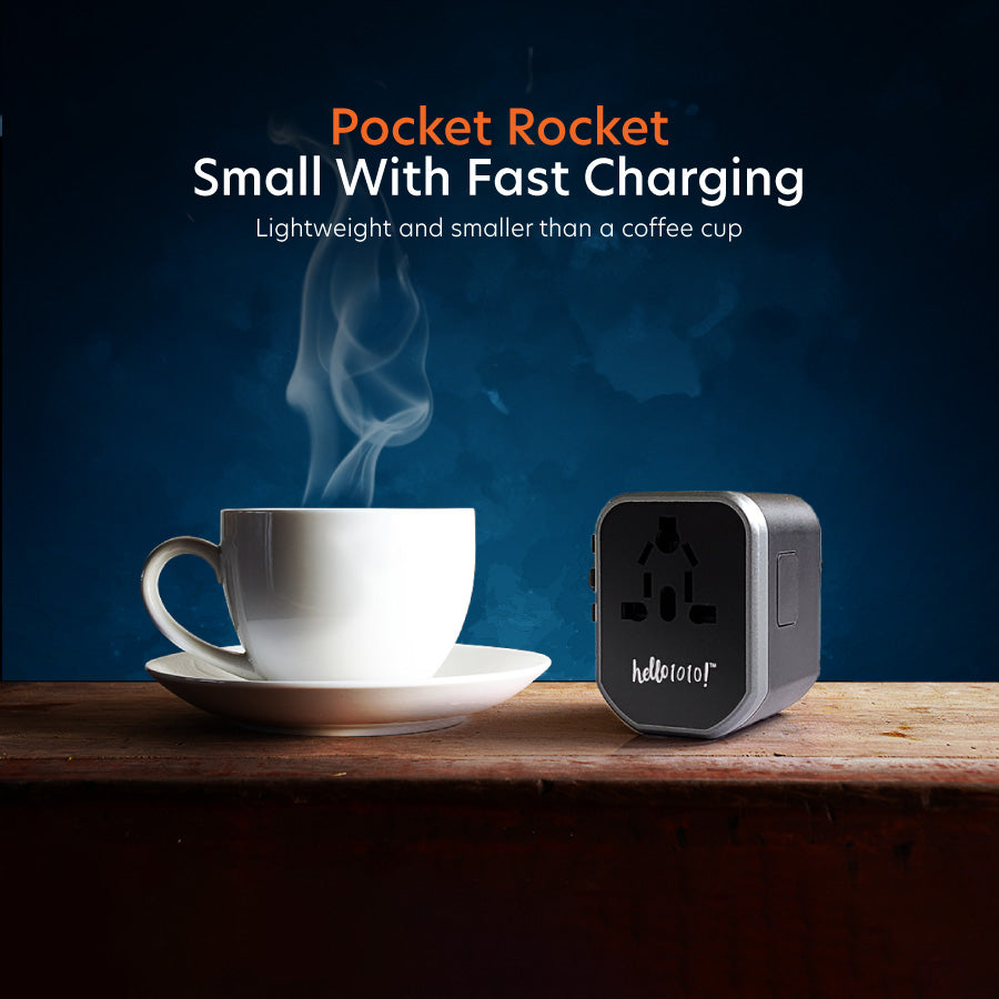 Small and light, the Travel Adapter can fit into any pocket.