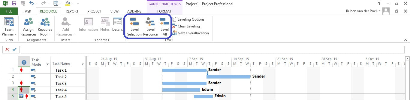 Solving resource overallocation in MS Project2