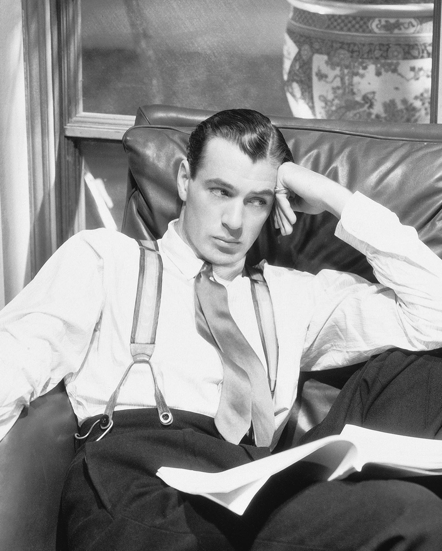 Gary Cooper wearing Cartier Trinity ring