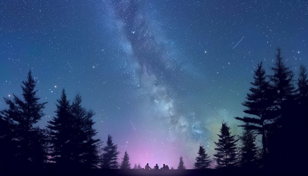 people staring at the sky during night time