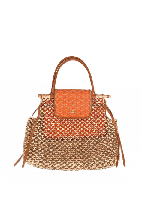 GOYARD Goyardine Poitiers Claire Voie Tote White Pink 1042070