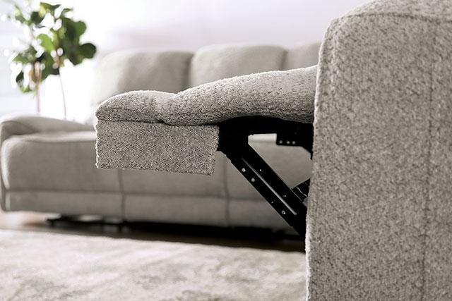 Light Gray MORCOTE Power - Reclining Sofa