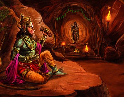 Lord hanuman worshipping lord rama