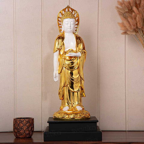 standing buddha statue - return gift for vastu shanti