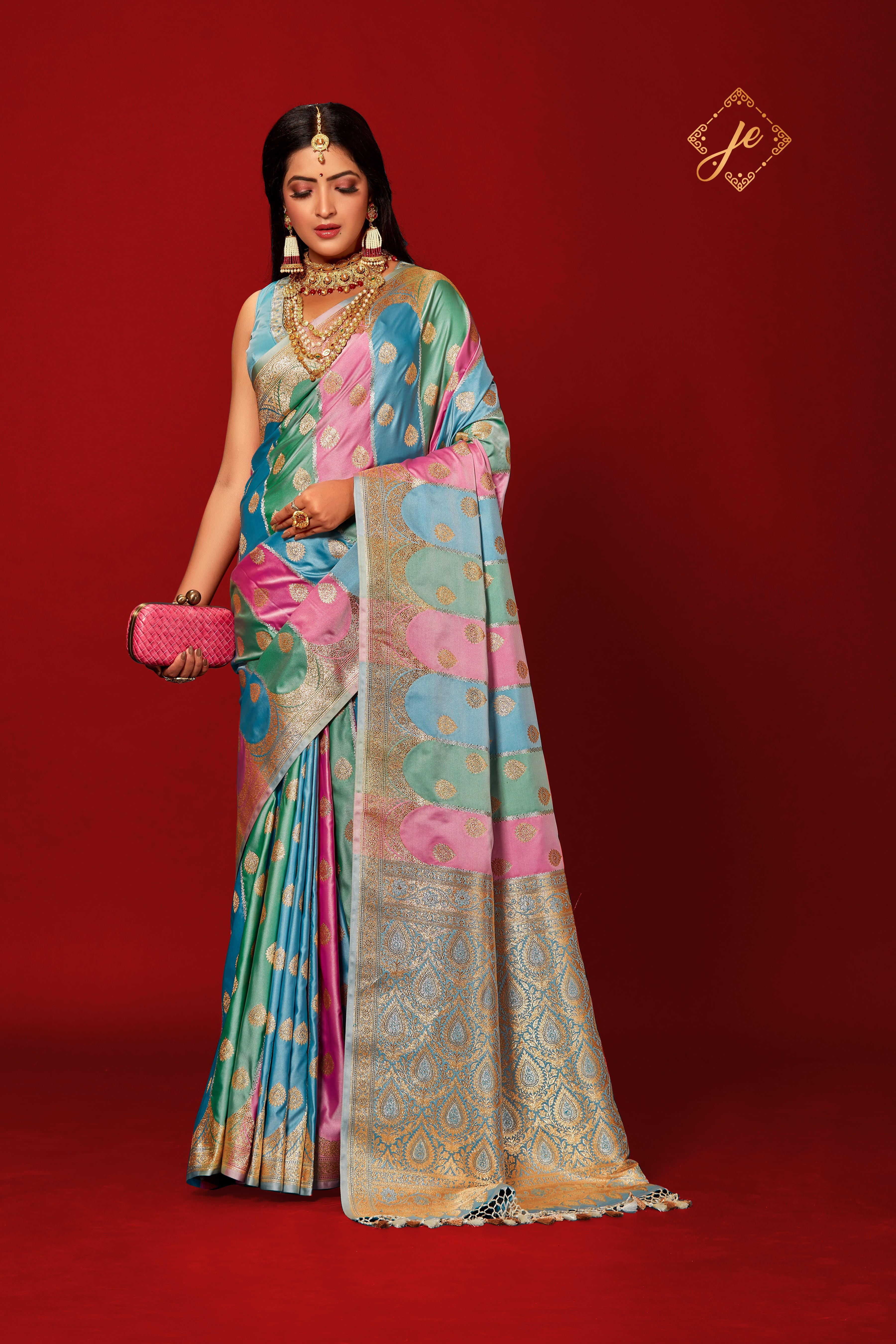 Firozi Color Banarasi Silk Saree