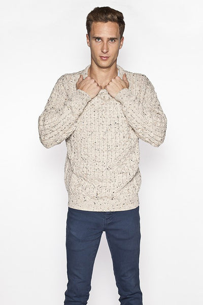 Men's Merino Honeycomb Sweater Oatmeal Men's Merino Honeycomb Sweater Oatmeal
