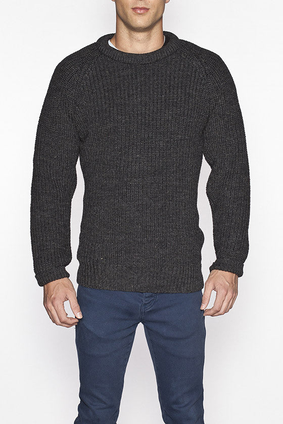 100% Pure Wool Ribbed Irish Fisherman Sweater – Aran Sweaters Direct