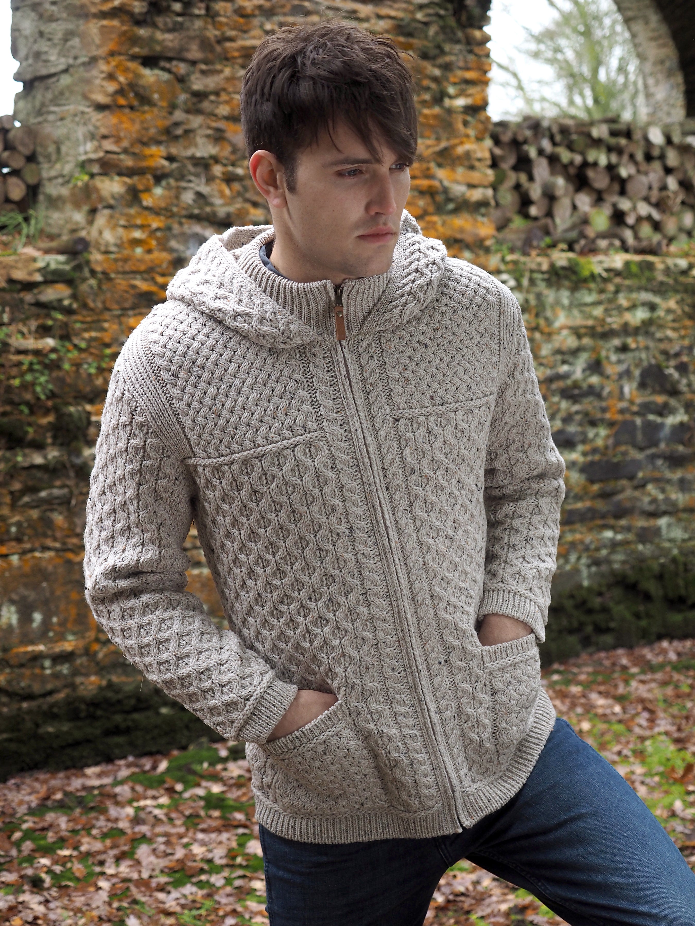 hooded zip cardigan