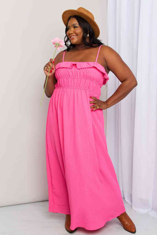 What In Carnation Full Size Shirred Sleeveless Dress - Fuchsia Pink / S - All Dresses - Dresses - 2 - 2024