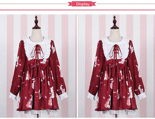 Rabbit Lolita - Red / L - All Dresses - Shirts & Tops - 17 - 2024