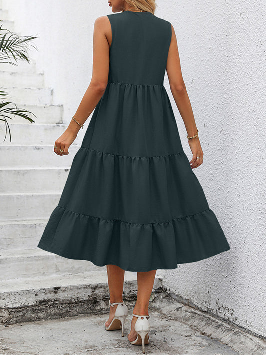 V-Neck Sleeveless Tiered Dress - All Dresses - Dresses - 2 - 2024