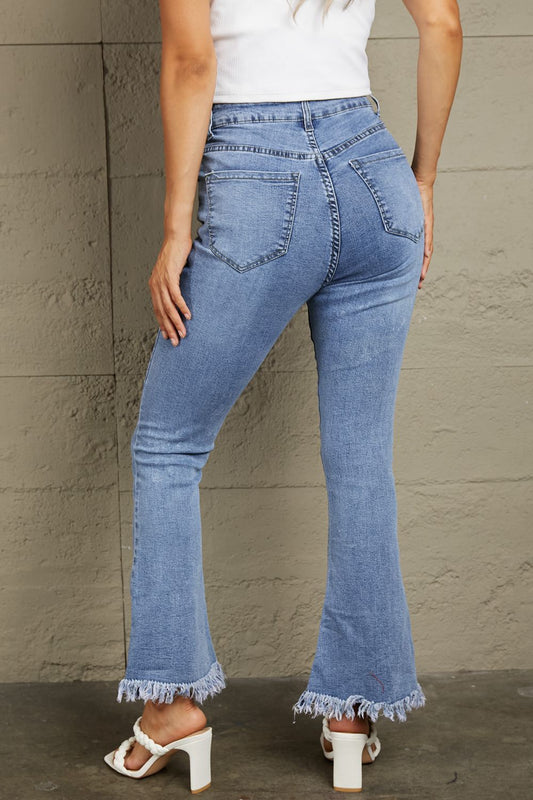 Frayed Hem Flare Jeans - Bottoms - Pants - 2 - 2024