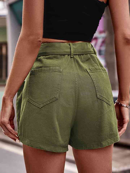 High Waist Denim Cargo Shorts - Bottoms - Shorts - 2 - 2024