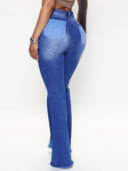 Wide Leg Raw Hem Jeans - Bottoms - Pants - 2 - 2024