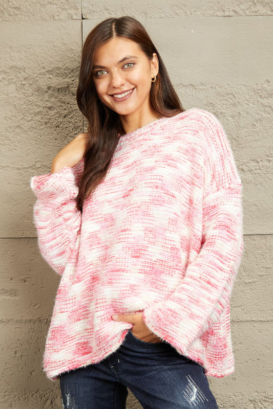 Fuzzy Chunky Knit Sweater - Pink / S - Sweaters - Shirts & Tops - 1 - 2024
