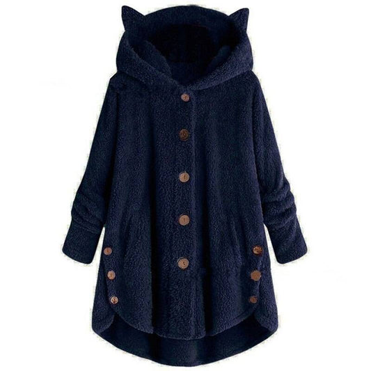 Plush Kawaii Kitten Coat - Dark Blue / XL - Women’s Clothing & Accessories - Shirts & Tops - 19 - 2024