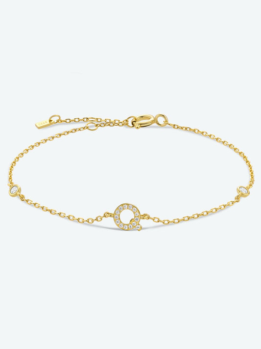 Q To U Zircon 925 Sterling Silver Bracelet - Q/Gold / One Size - Women’s Jewelry - Bracelets - 1 - 2024