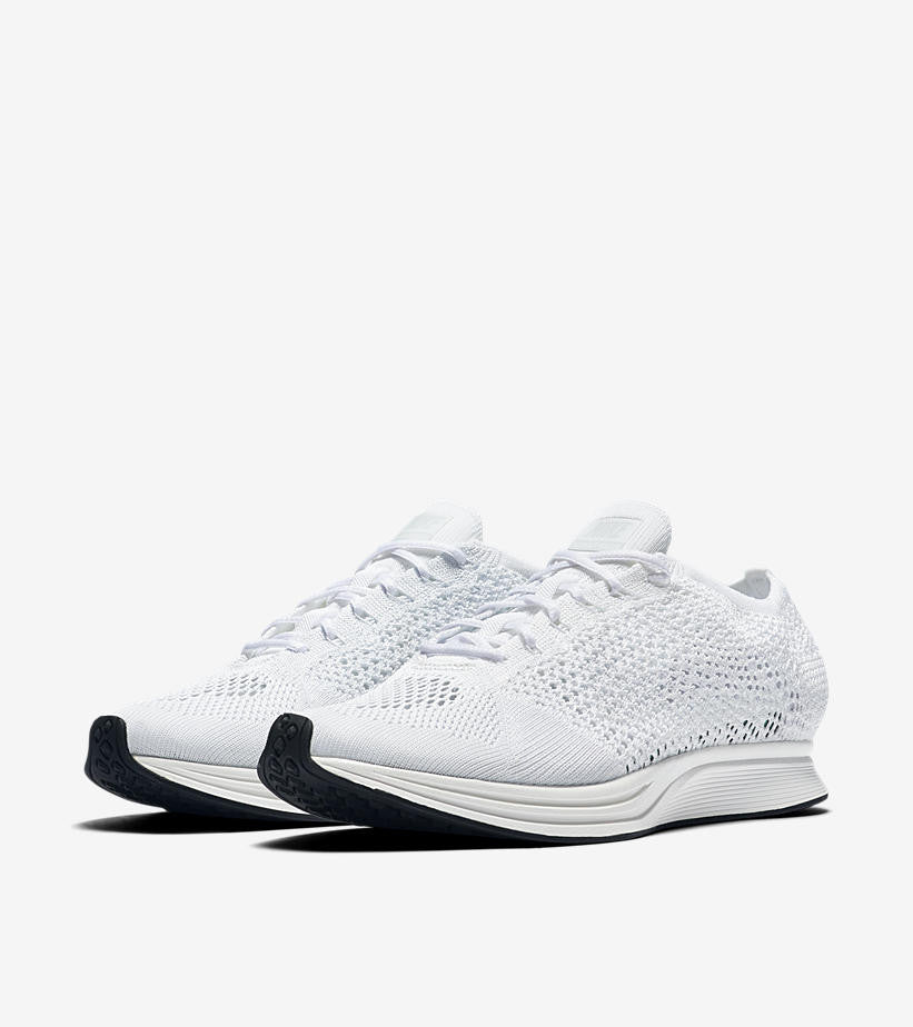 Saints SG Nike Flyknit Racer Triple White Goddess Side