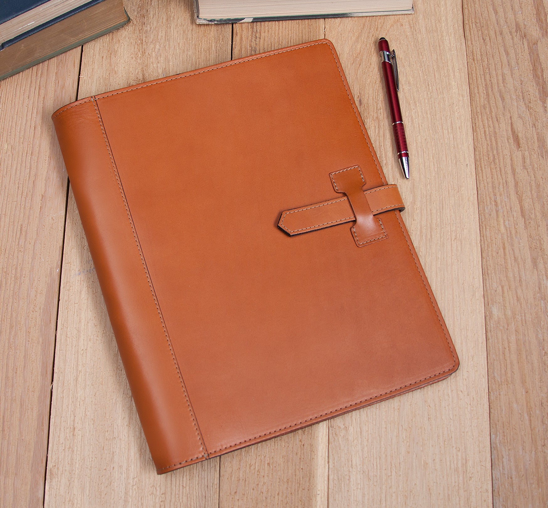 leather three ring binder