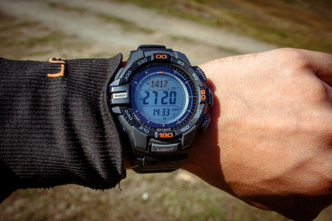 Casio digital watch on a man's wrist