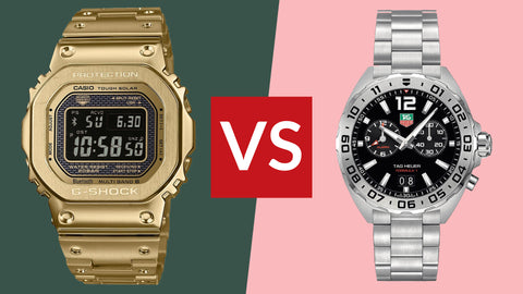 Casio digital watch and tag heuer analogue watch