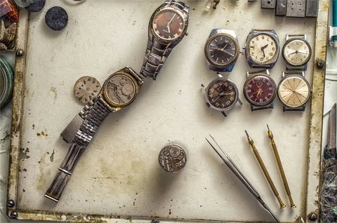 Dirty mechanical watches for repair