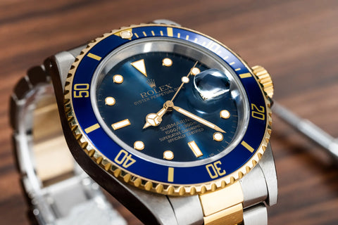 Watch face or crystal of a Rolex Submariner