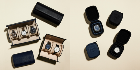 The Watch Care Company's Shockproof Protective Case and Leather Watch Roll