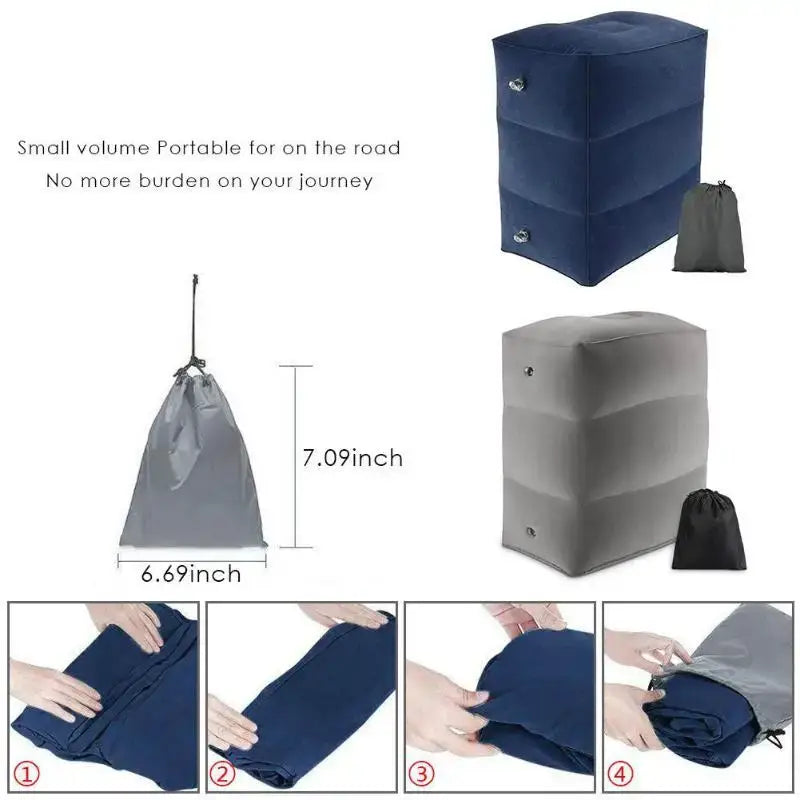 PVC Kids Flight Sleeping Footrest Pillow Resting Pillow on Airplane Car Bus Pillow Inflatable Travel Foot Rest Pillow